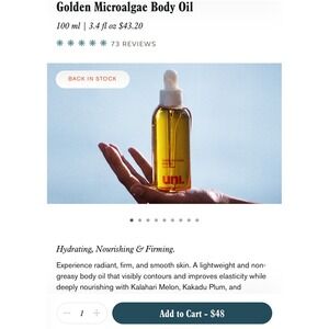 UNI Golden Microalgae Body Oil - Firming, Nourishing, Hydrating